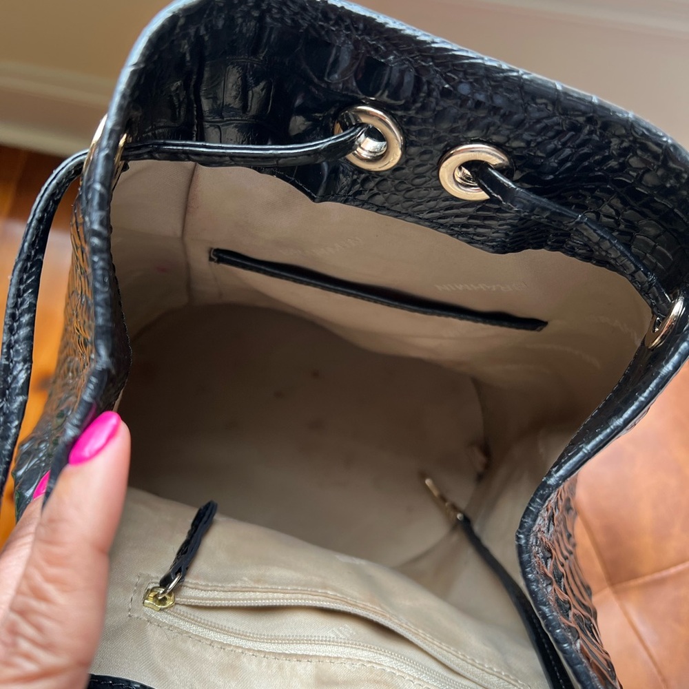 Brahmin Black Crocodile Embossed Shoulder Bag - Picture 10 of 15